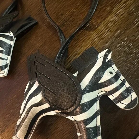 Zebra Print Pegasus Bag Charm - Picture 2 of 5